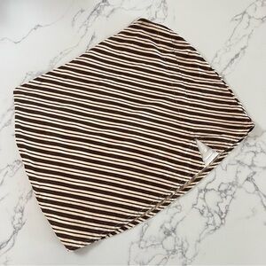 Zulu & Zephyr Striped Mini Skirt - Brown / Ivory - Size Large